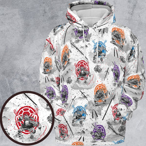 TMNT Characters Sumi-E Pattern All-over Print Hoodie