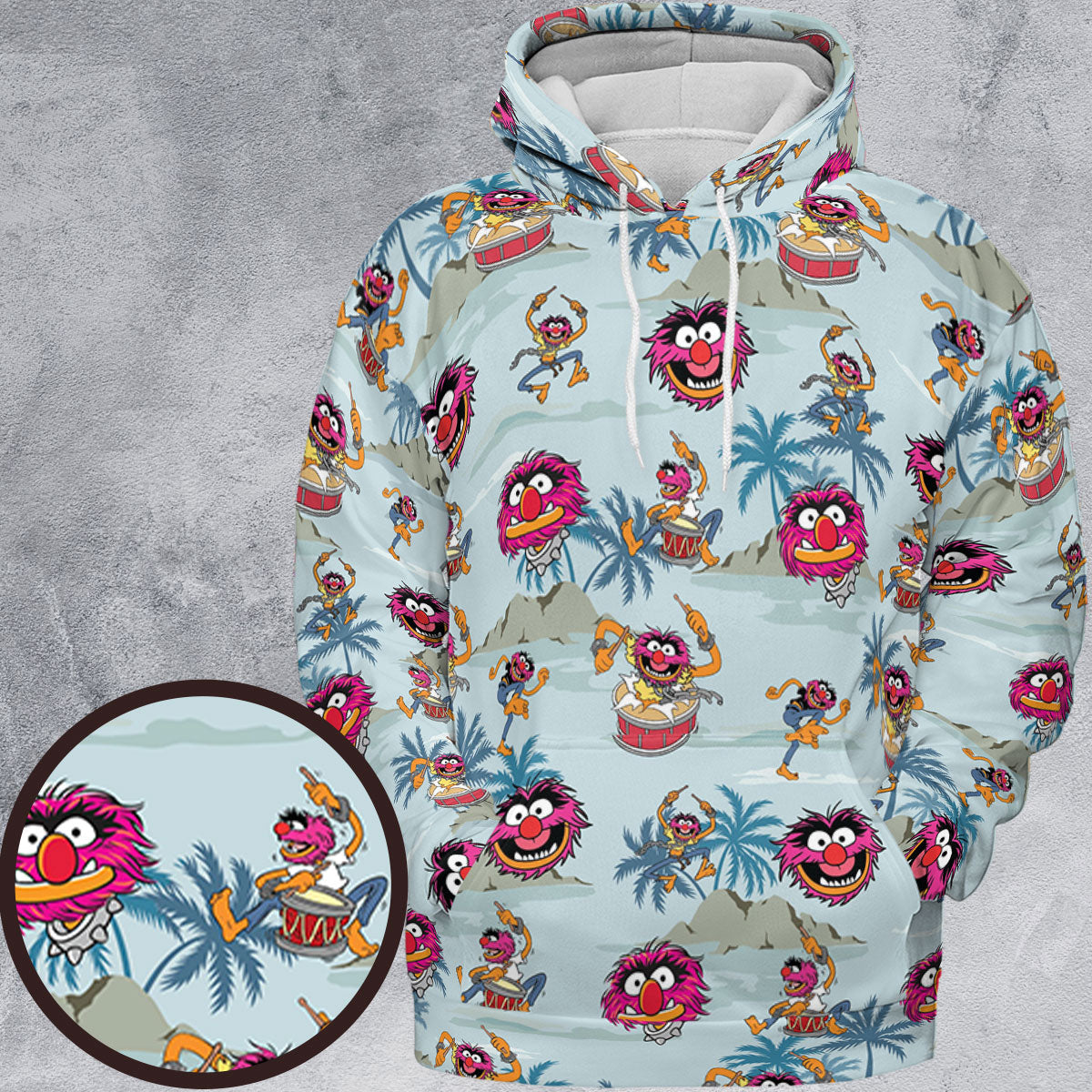 Animal The Muppet Show Drum Tropical All-over Print Hoodie