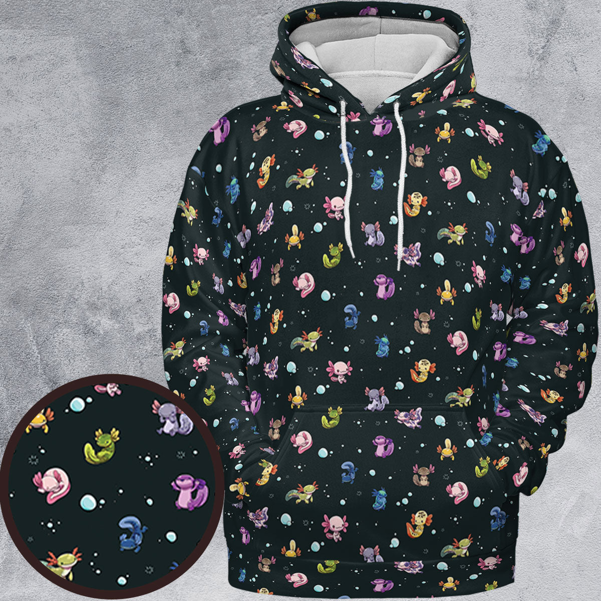 Axolotls Of The World Pattern All-over Print Hoodie
