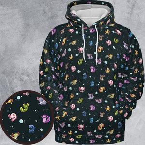 Axolotls Of The World Pattern All-over Print Hoodie