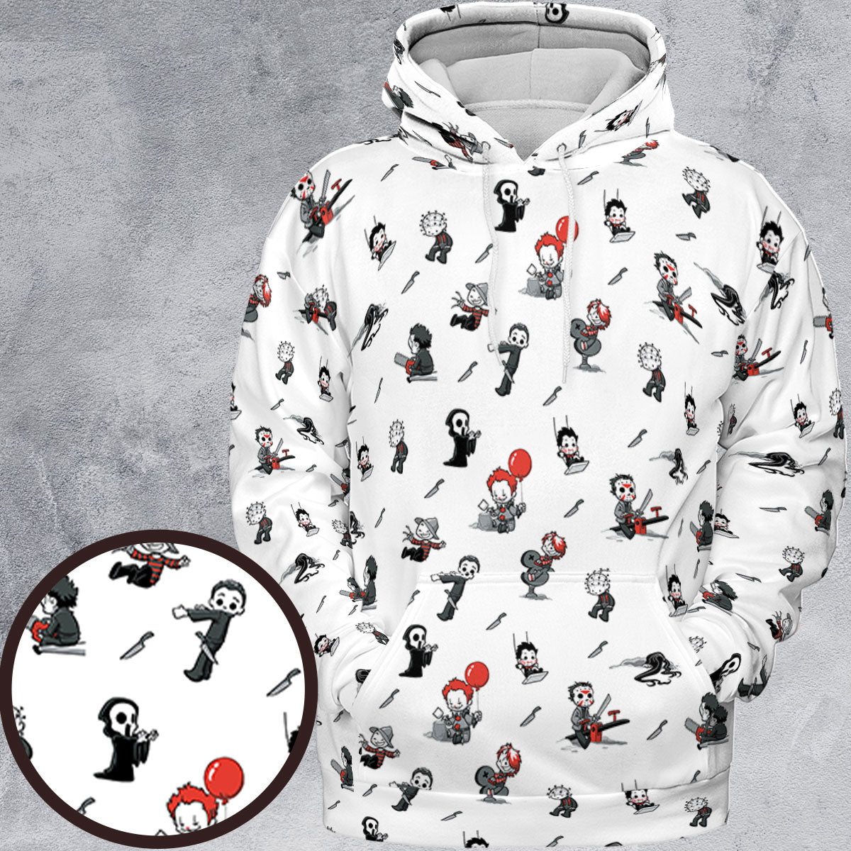 Baby Horror Characters Pattern All-over Print Hoodie