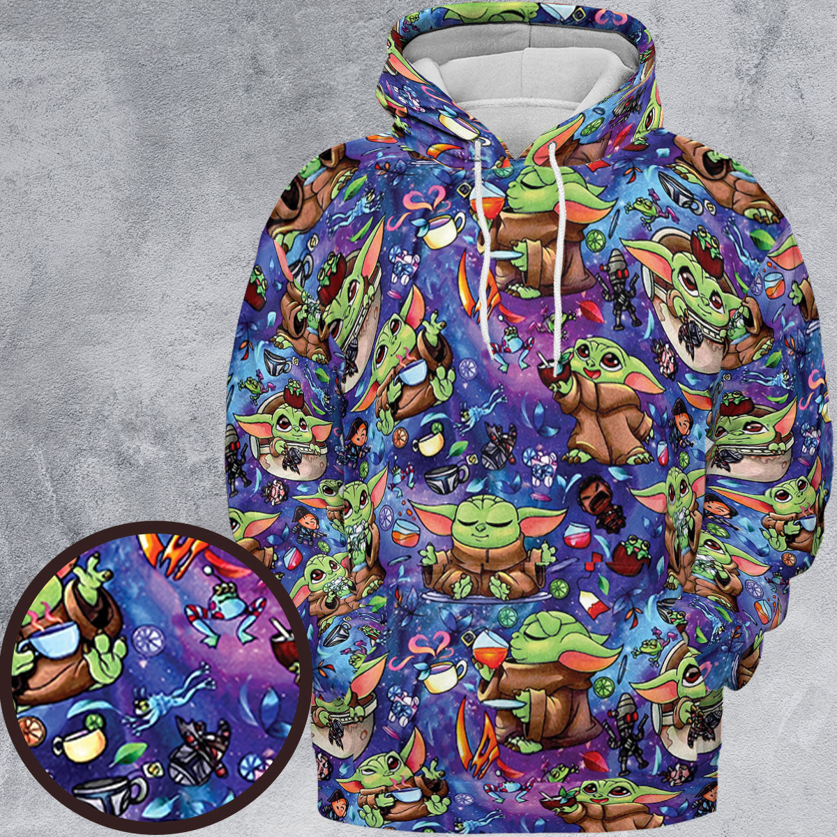 Baby Yoda In the Galaxy All-over Print Hoodie