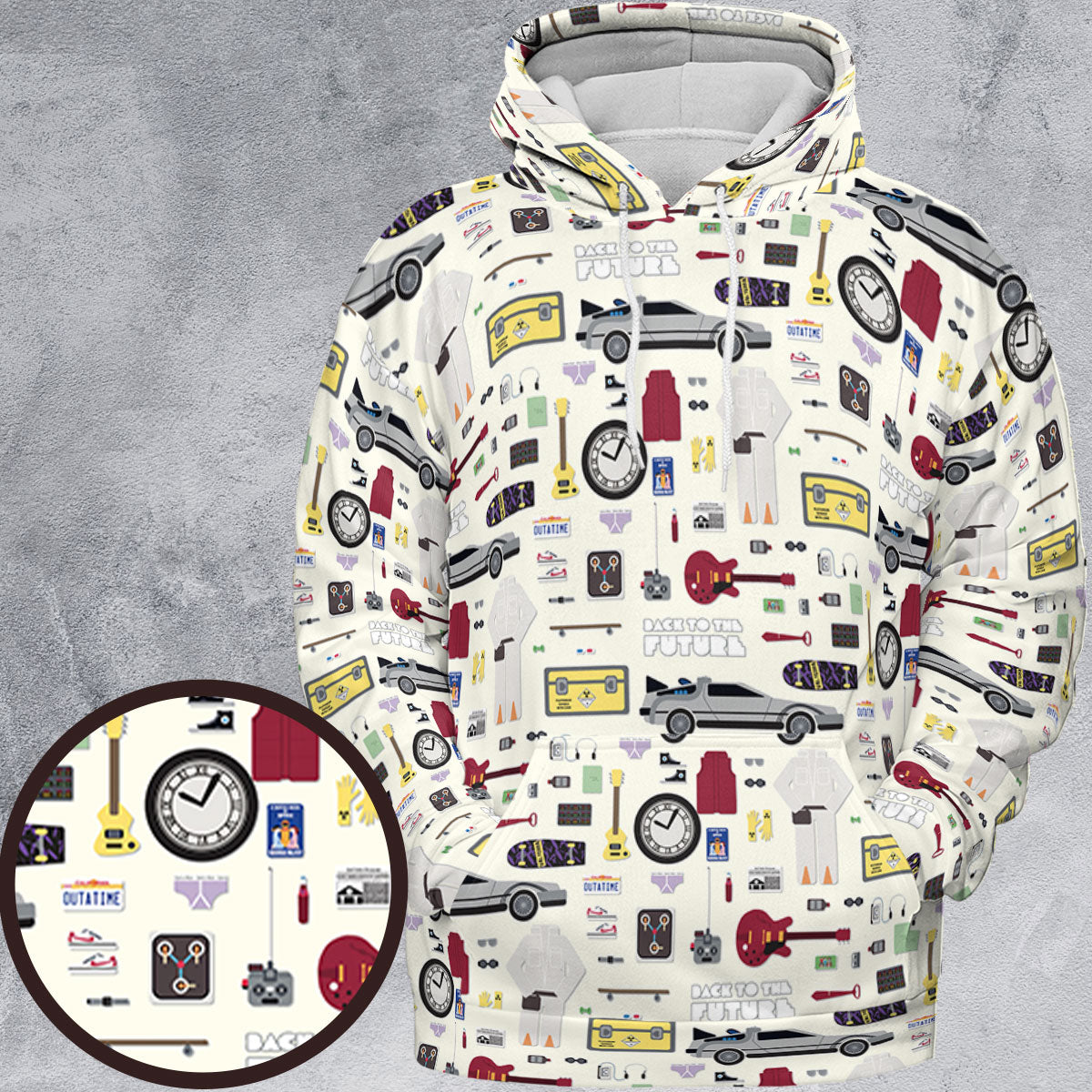 Back to the Future Pattern All-over Print Hoodie