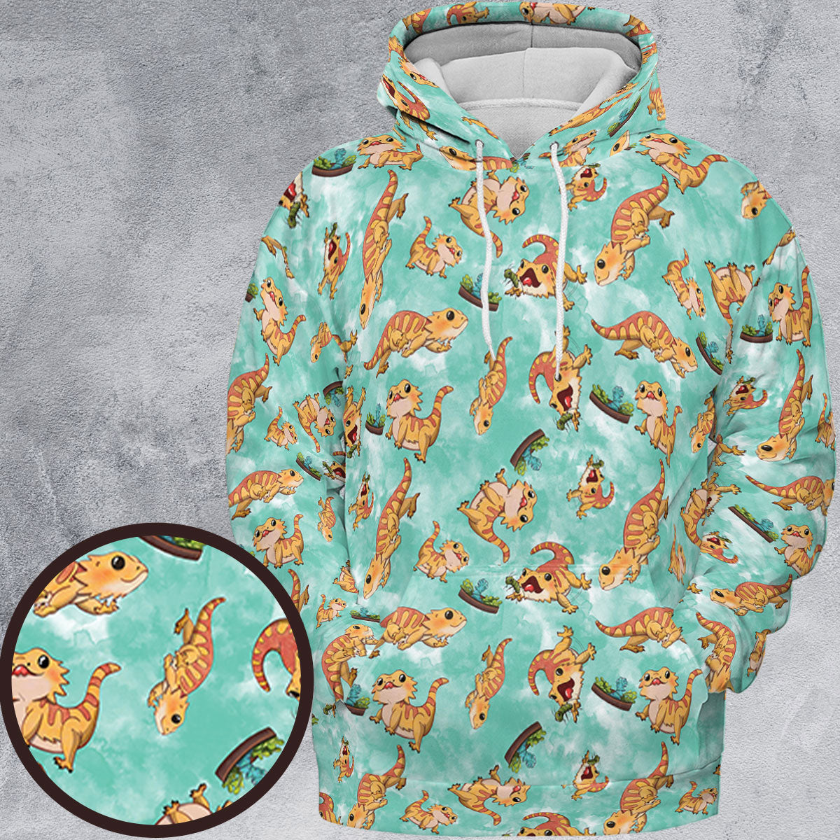 Bearded Dragon Pattern All-over Print Hoodie