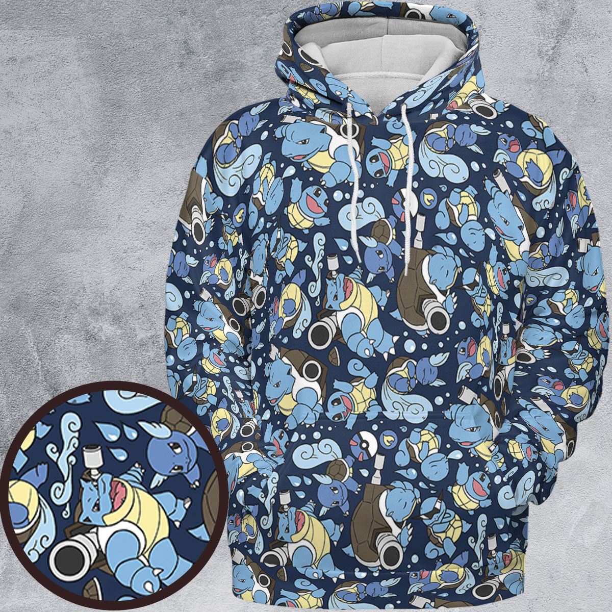 Blastoise Wartortle Squirtle Pokemon Pattern All-over Print Hoodie