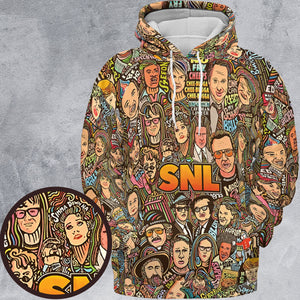 Blues Brothers Waynes World Coneheads SNL Characters All-over Print Hoodie