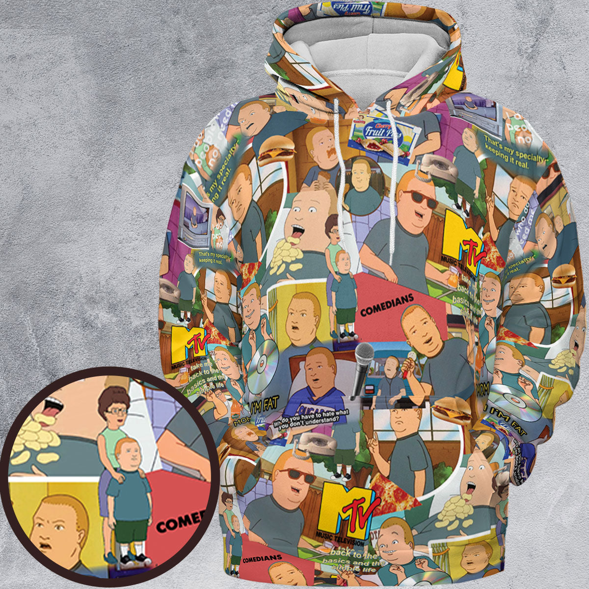 Bobby Face King Of The Hill All-over Print Hoodie