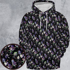 Buttons Characters Pattern All-over Print Hoodie