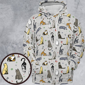 Cat the Gamer Pattern All-over Print Hoodie