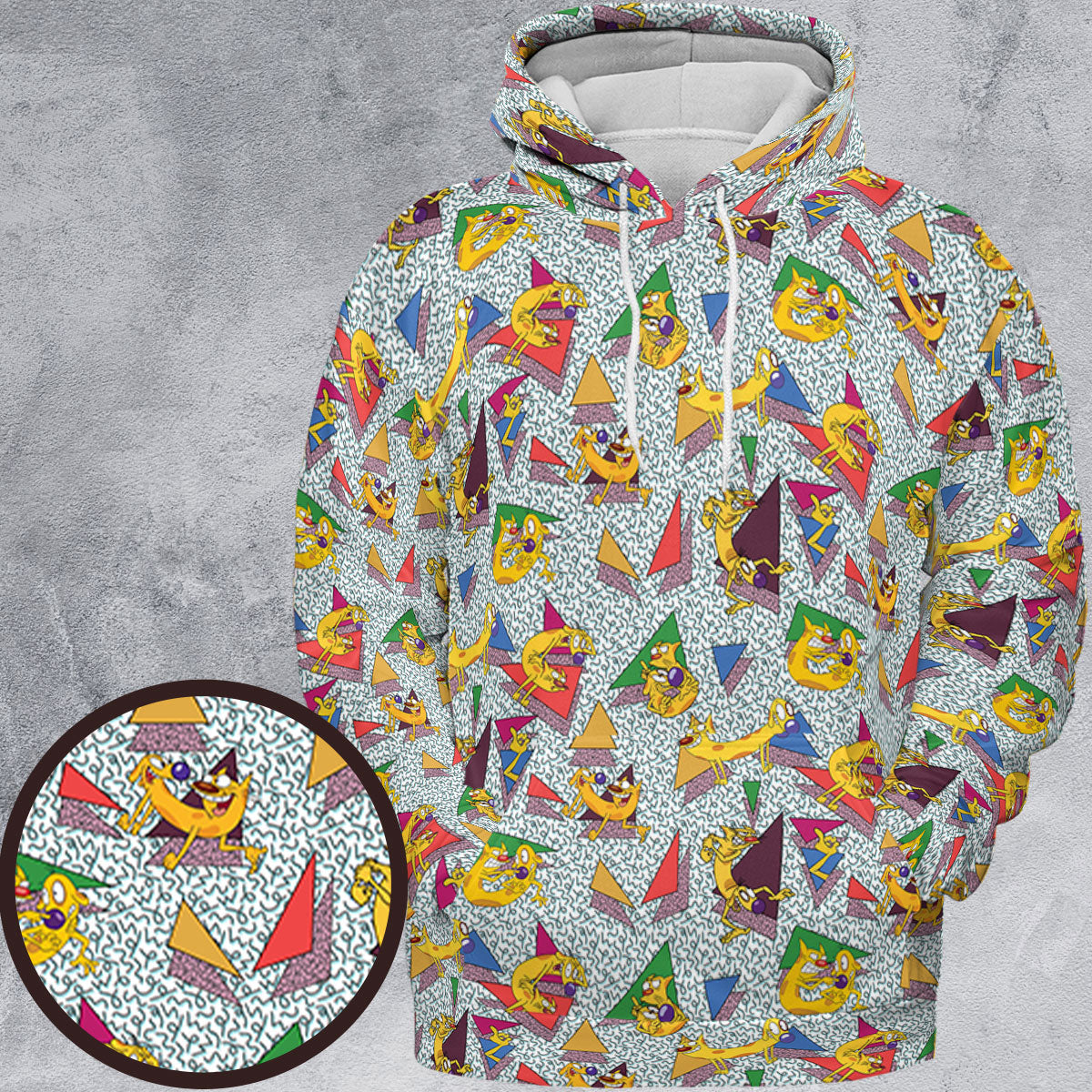 Catdog 90s Cartoon Pattern All-over Print Hoodie