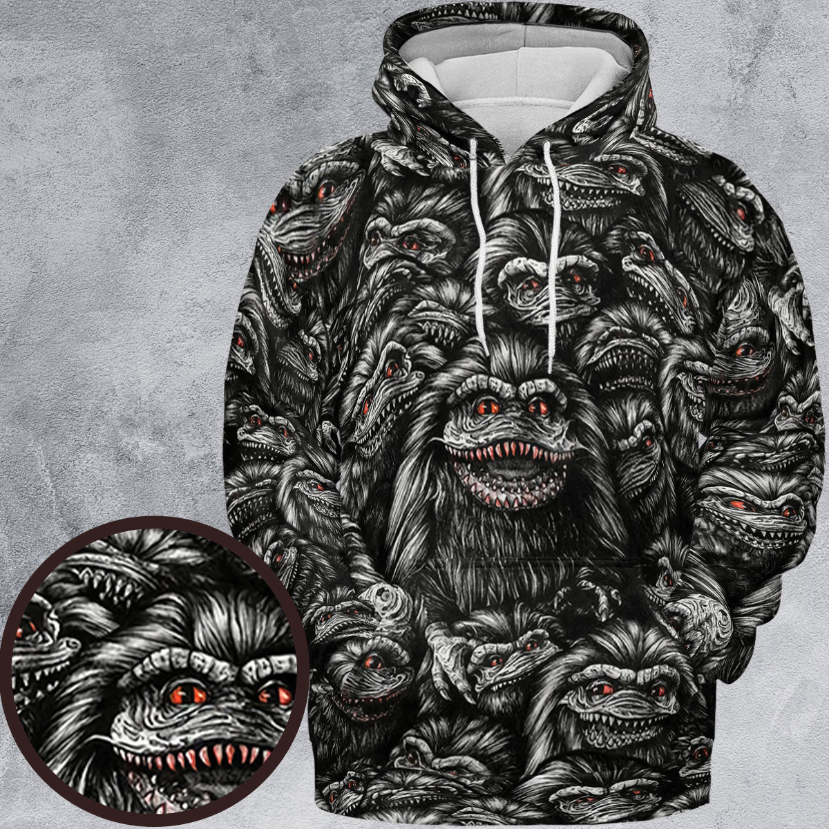Critters Pattern Halloween All-over Print Hoodie
