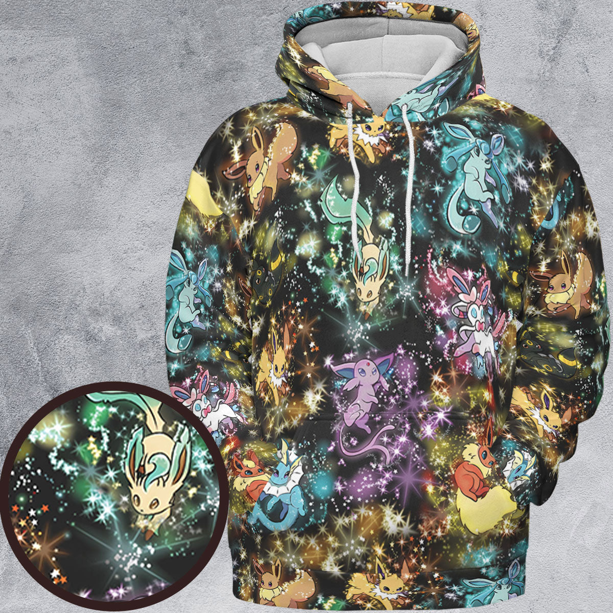 Eevee Evolution in the Galaxy All-over Print Hoodie
