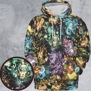 Eevee Evolution in the Galaxy All-over Print Hoodie
