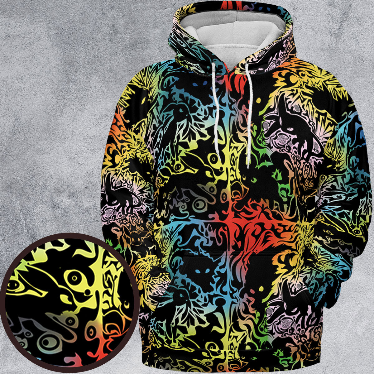 Eevee Pokemon Black All-over Print Hoodie