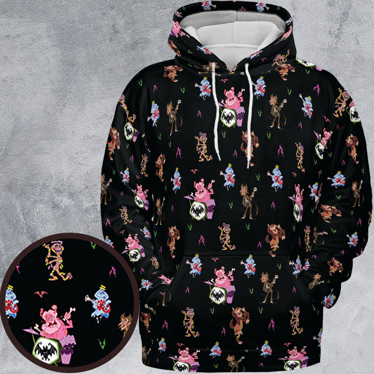 Monsters Cereal Pattern All-over Print Hoodie
