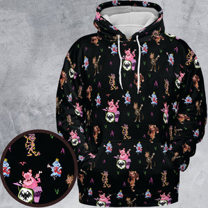 Monsters Cereal Pattern All-over Print Hoodie