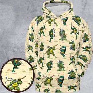TMNT Characters Weapon Pattern All-over Print Hoodie
