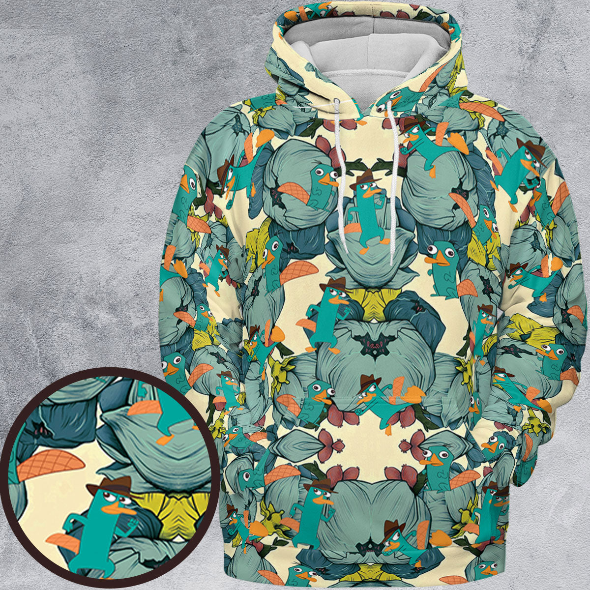 Perry The Platypus Phineas and Ferb All-over Print Hoodie