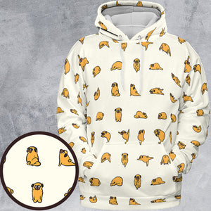 Pug Hot Yoga Pattern All-over Print Hoodie