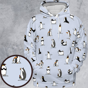 Penguin Yoga Pattern All-over Print Hoodie