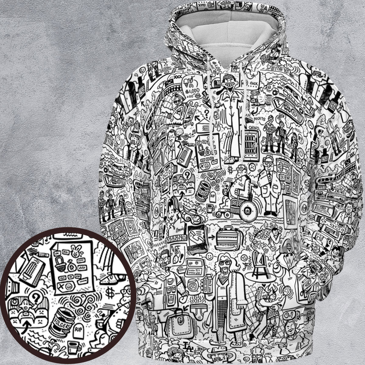 The Big Lebowski Doodles All-over Print Hoodie