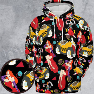 Retro 90s Jessica Rabbit Roger Rabbit All-over Print Hoodie