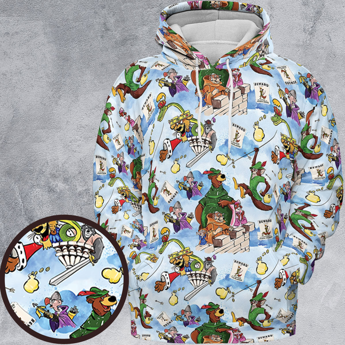 Robin Hood Characters Pattern All-over Print Hoodie