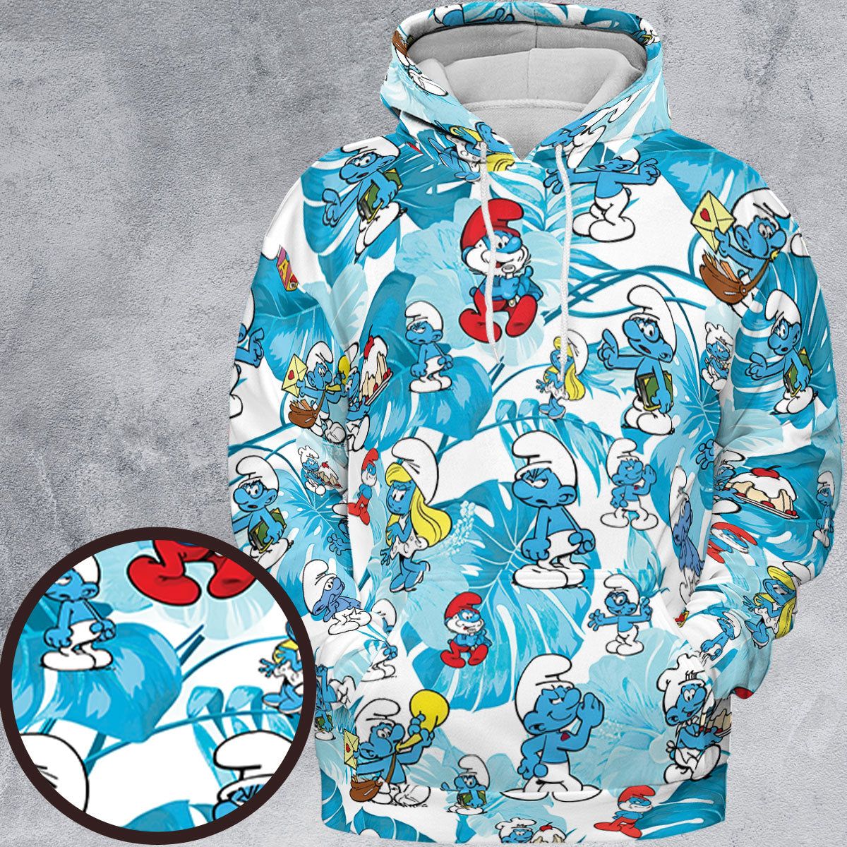The Smurfs Pattern All-over Print Hoodie