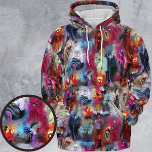 Watercolor Villains All-over Print Hoodie