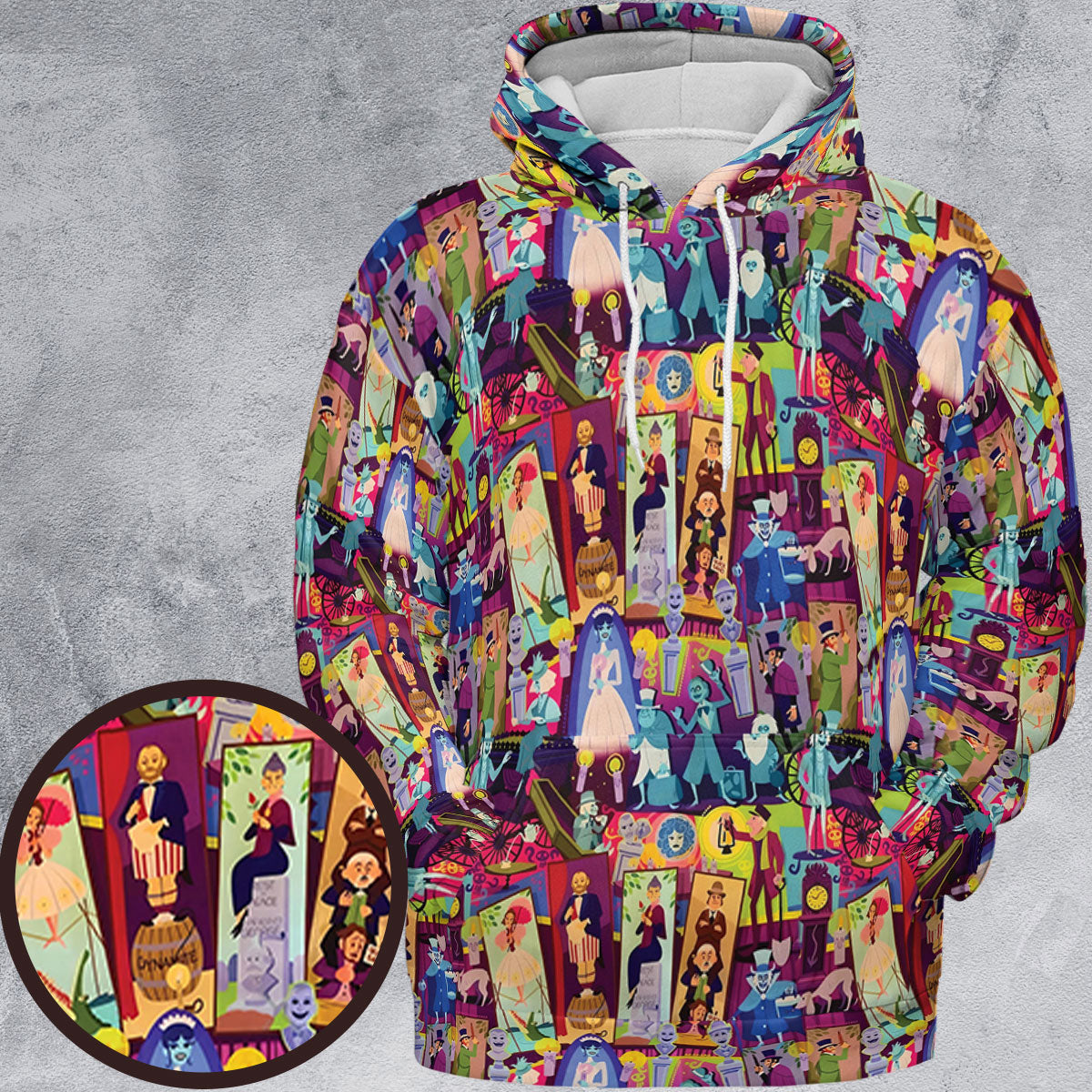 Retro Mansion Collage All-over Print Hoodie