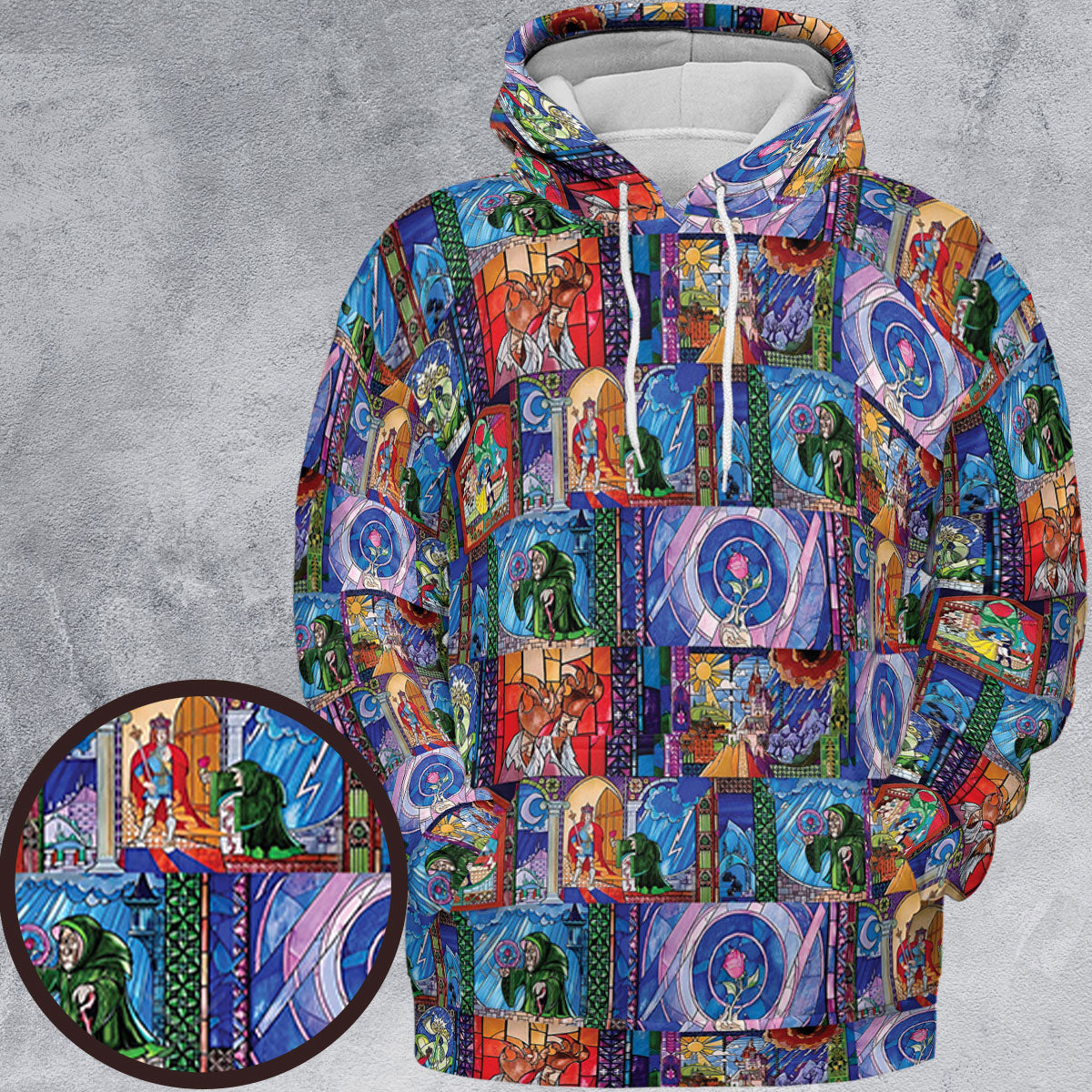 Beauty And The Beast Story Windows All-over Print Hoodie