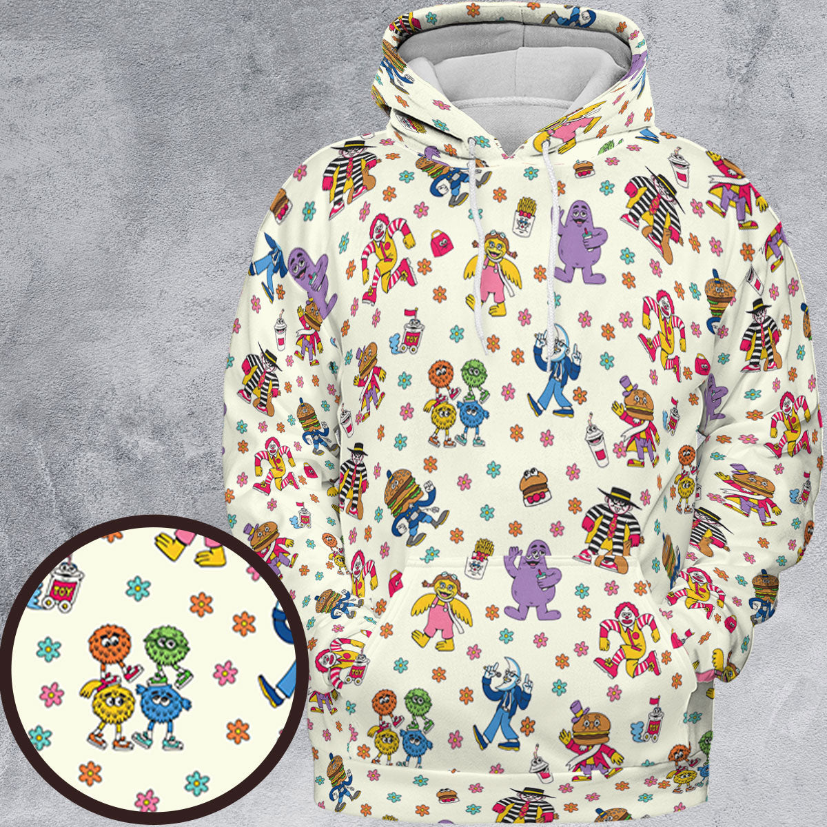 BADA BOP BA BA Mcdonaldland All-over Print Hoodie