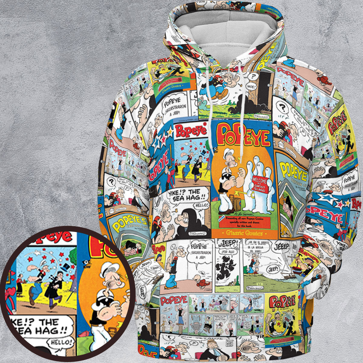 Olive Oyl Popeye Comic All-over Print Hoodie