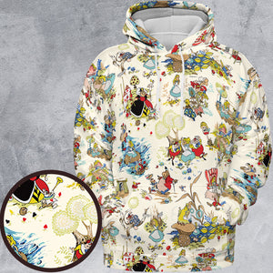 Alice In Wonderland Pattern All-over Print Hoodie