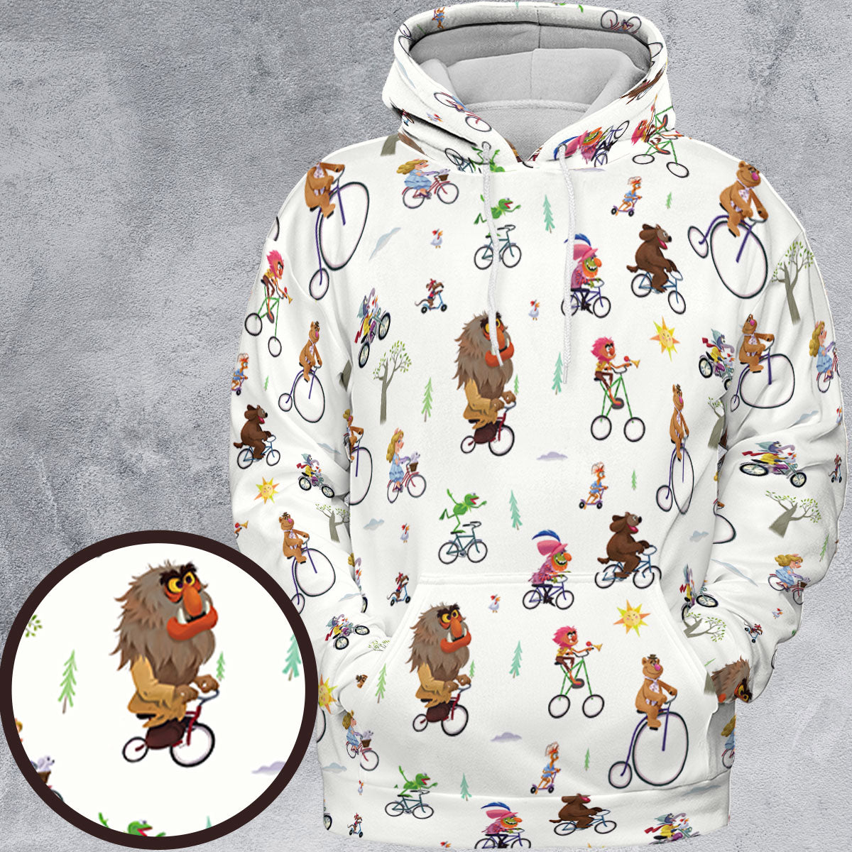 The Muppet Movie Bike Scene All-over Print Hoodie