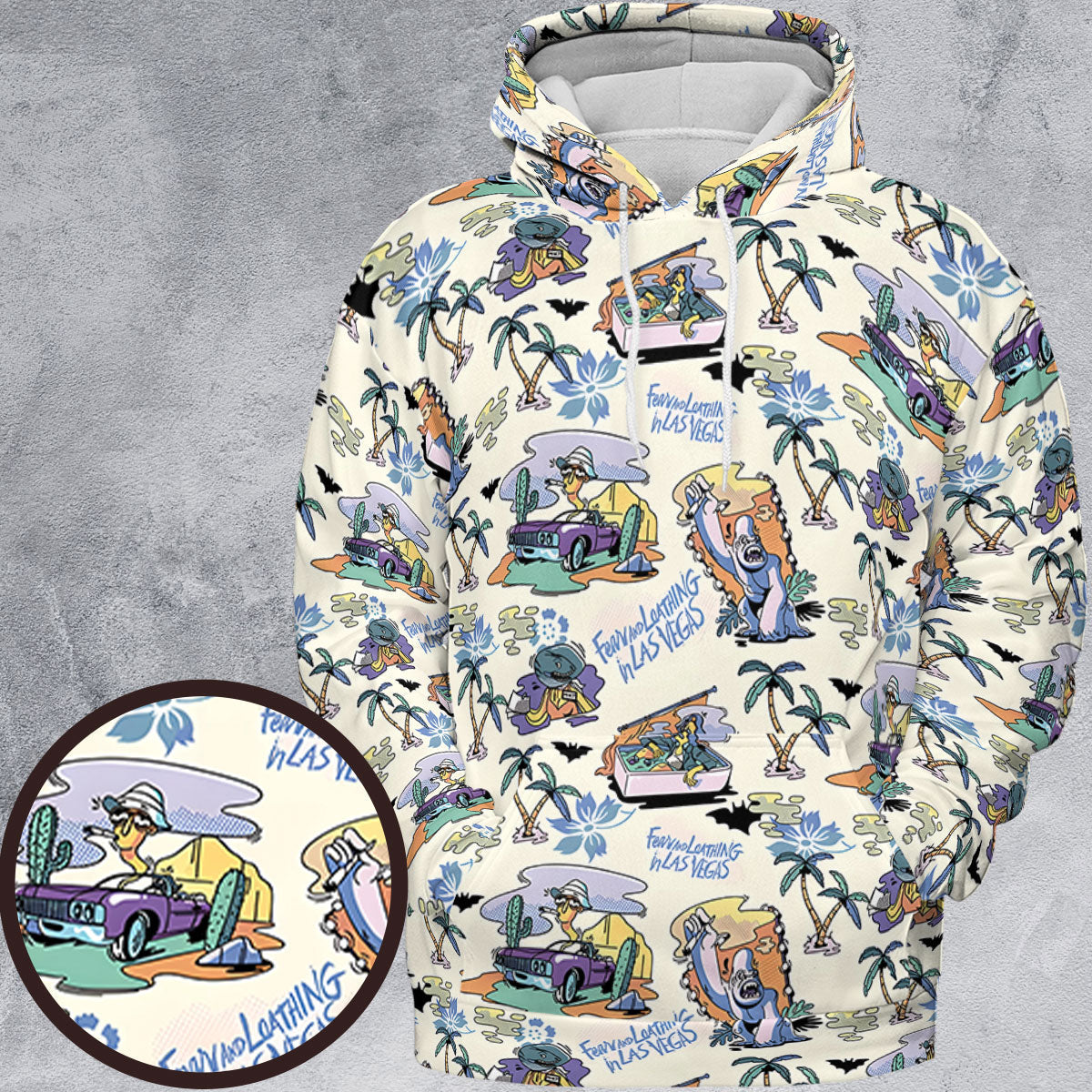 Vacation Fear and Loathing In Las Vegas Pattern All-over Print Hoodie