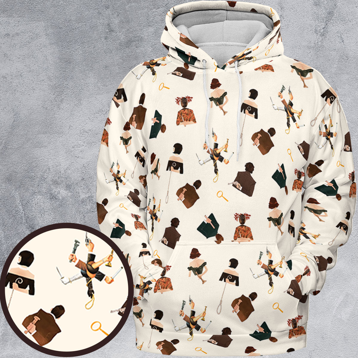Clue The Movie Characters Pattern All-over Print Hoodie