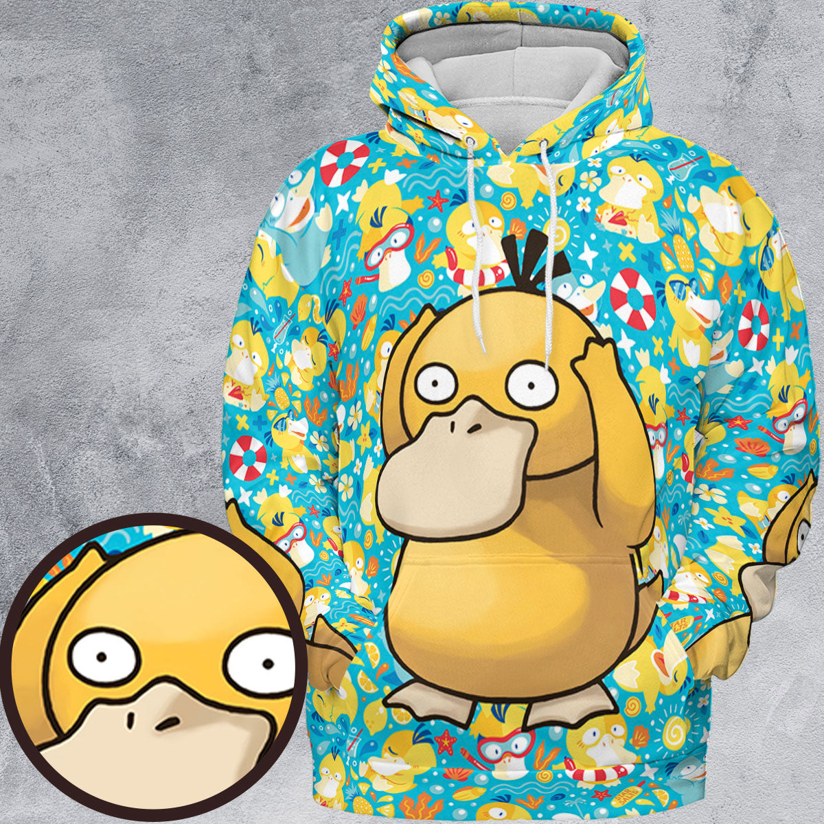 Psyduck Power Pokemon All-over Print Hoodie