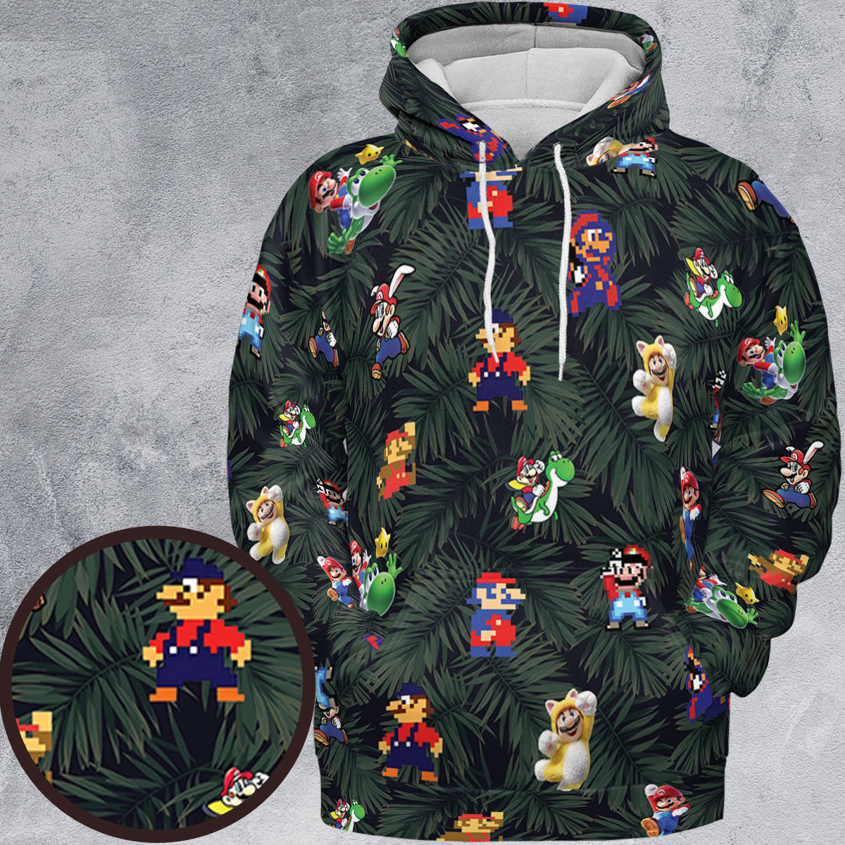 Tropical Mario Super Mario All-over Print Hoodie