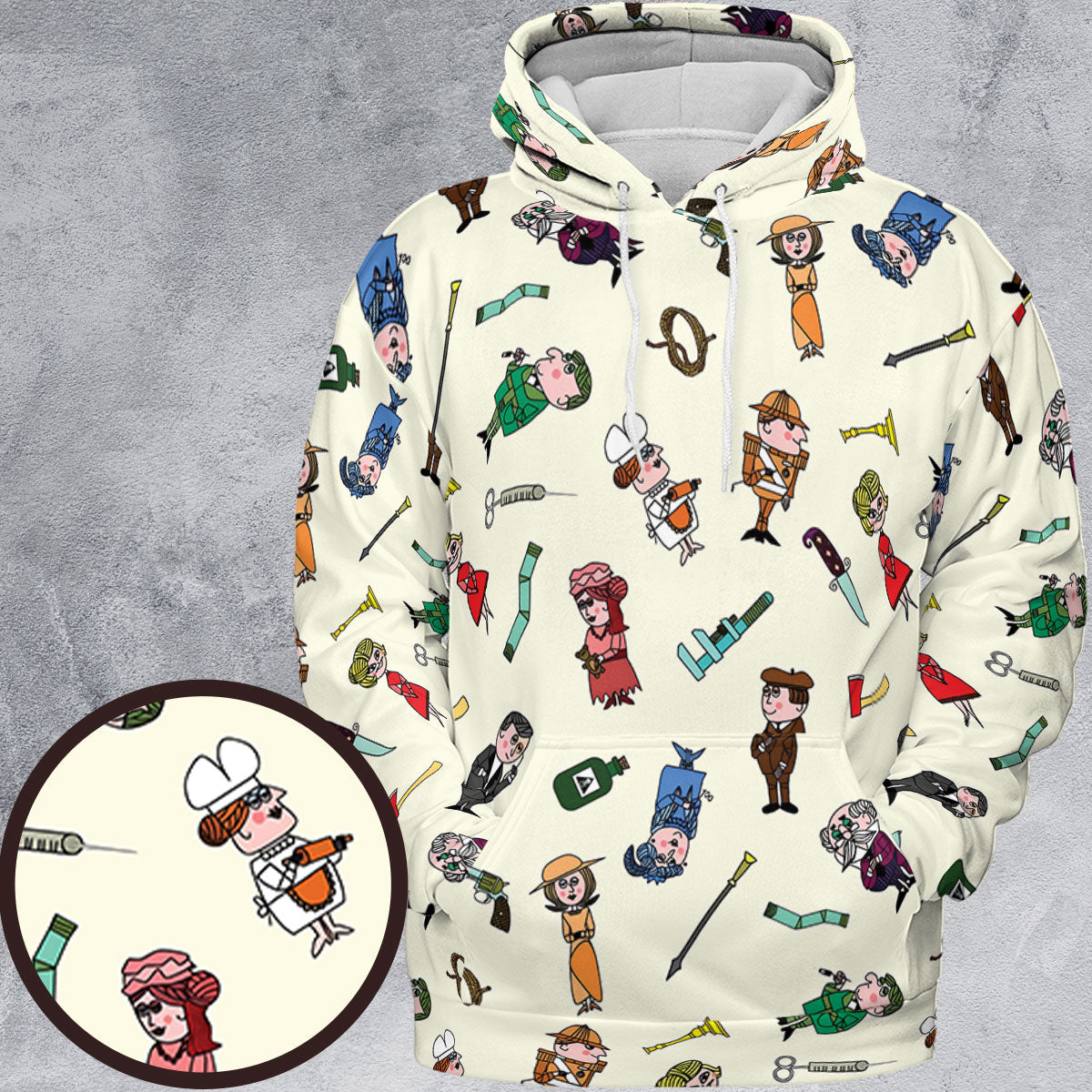 Clue Board Game Characters All-over Print Hoodie