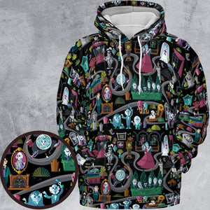 Haunted Mansion Map All-over Print Hoodie