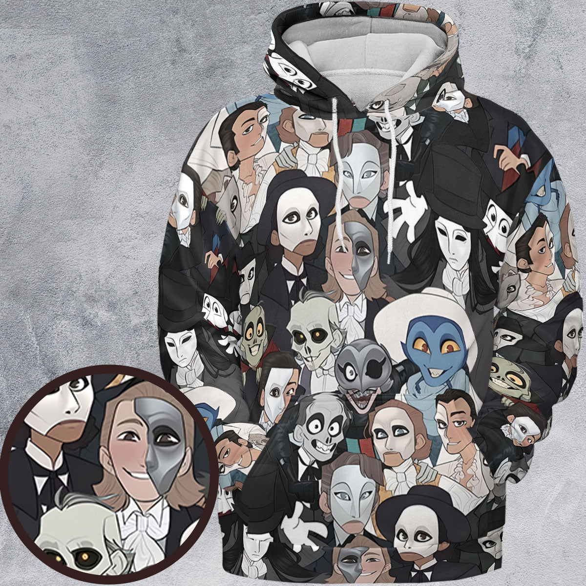 Faces The Phantom of Opera All-over Print Hoodie