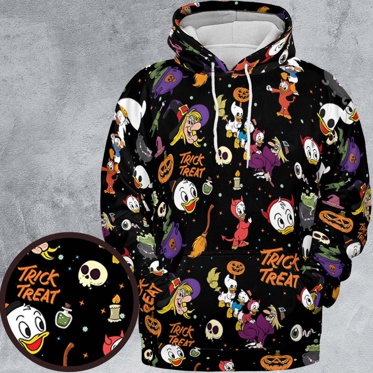 Huey, Dewey and Louie Duck Halloween All-over Print Hoodie