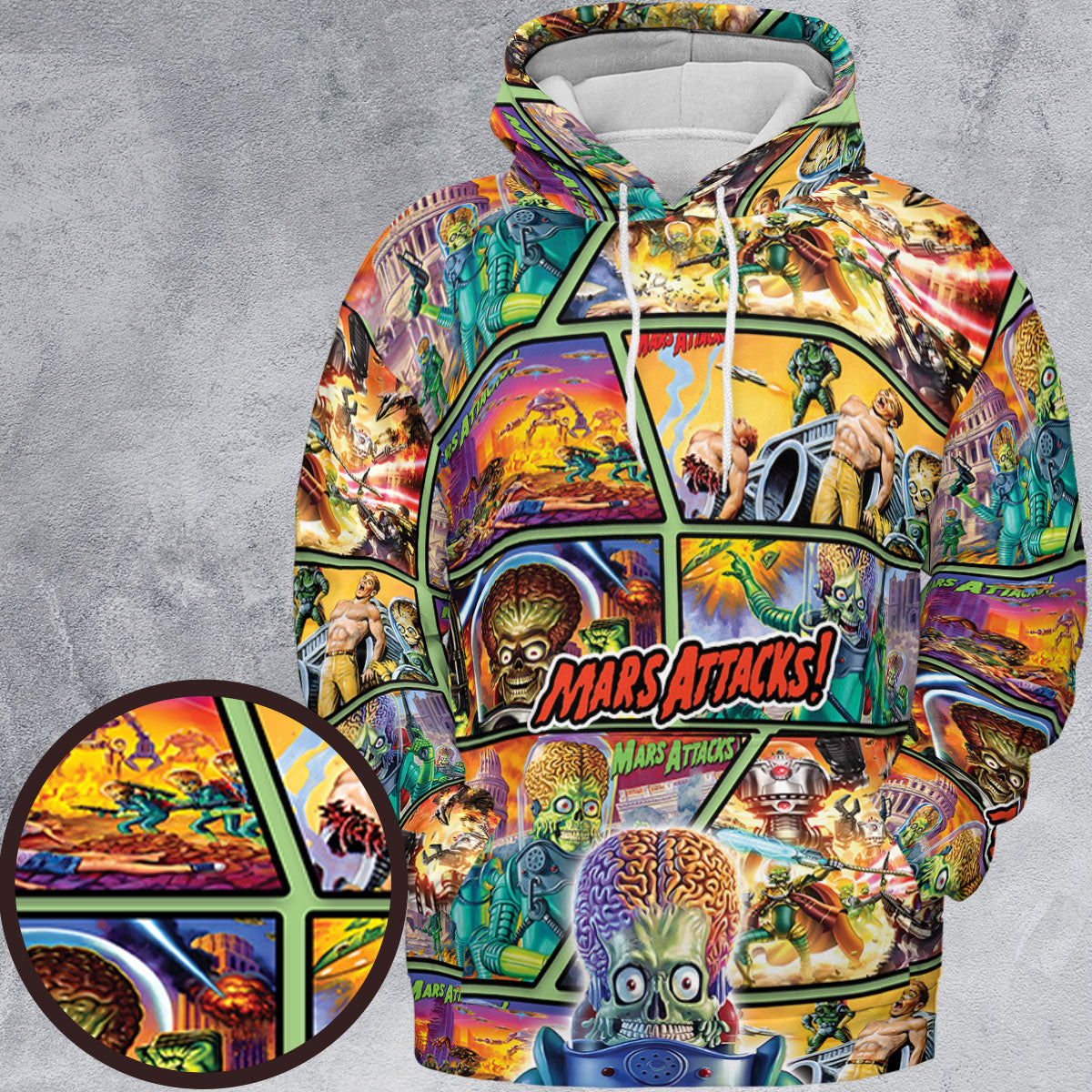 Ack! Ack! Ack! Mars Attacks All-over Print Hoodie