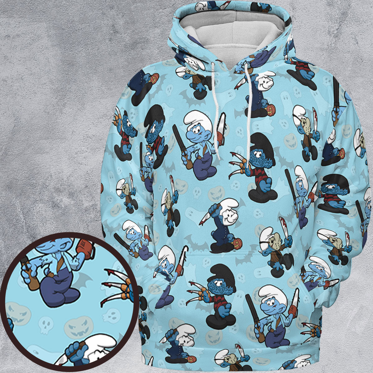 Horror Smurfs All-over Print Hoodie