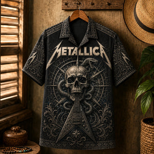 Metallica Hawaiian Shirt, Ride the Lightning Button Up, Creeping Death Fan Gift