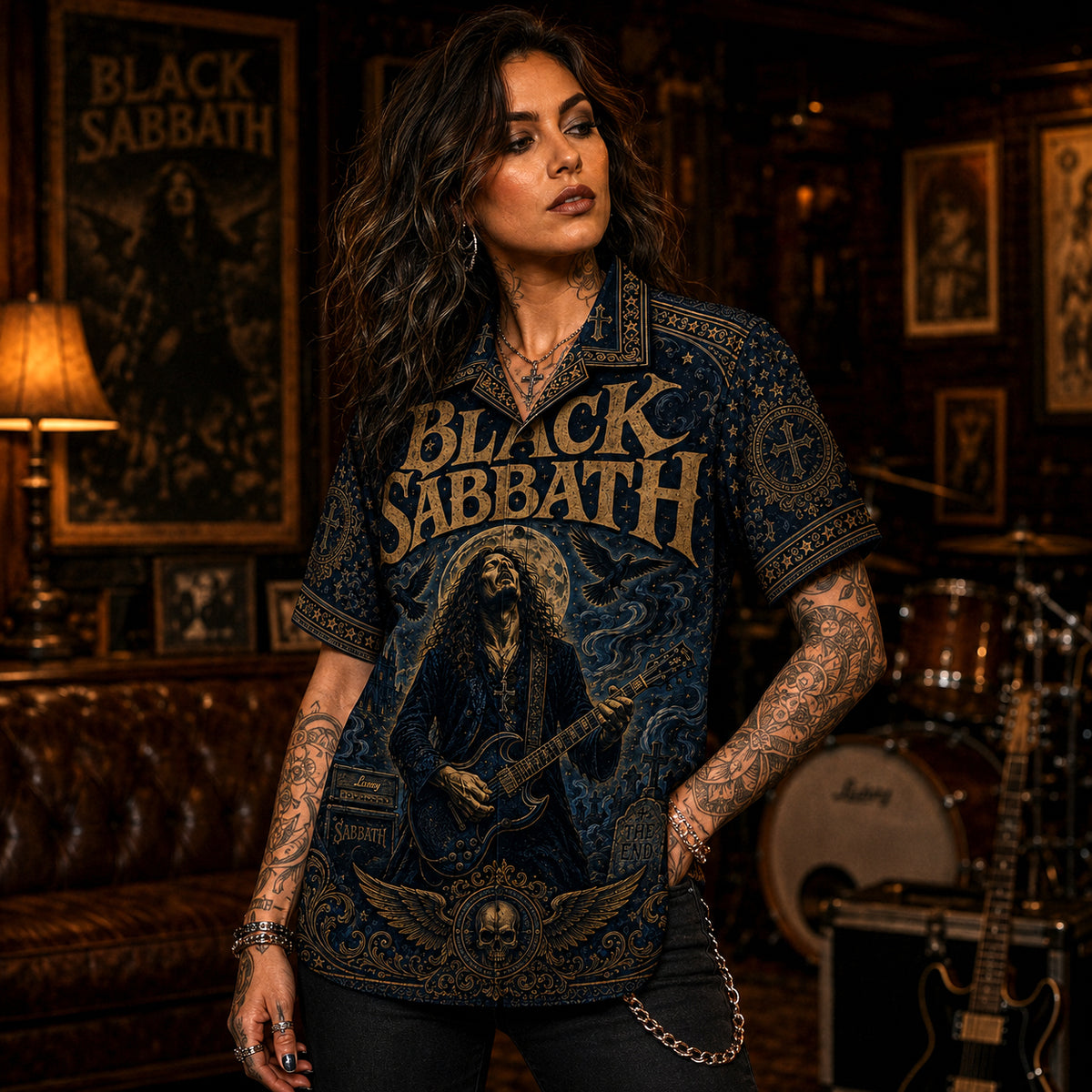 Black Sabbath Hawaiian Shirt, Sabbath Bloody Sabbath Button Up, Doom Rock Collector Gift