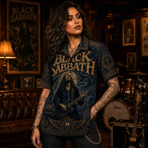 Black Sabbath Hawaiian Shirt, Sabbath Bloody Sabbath Button Up, Doom Rock Collector Gift