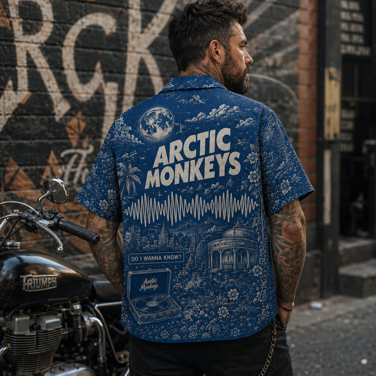 Arctic Monkeys Toile Hawaiian Shirt, AM Indie Rock Button Up, Do I Wanna Know Music Fan Gift