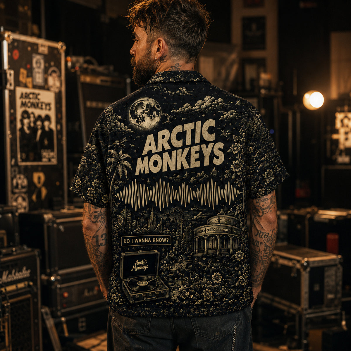 Arctic Monkeys Hawaiian Shirt, AM Indie Rock Button Up, Do I Wanna Know Music Fan Gift